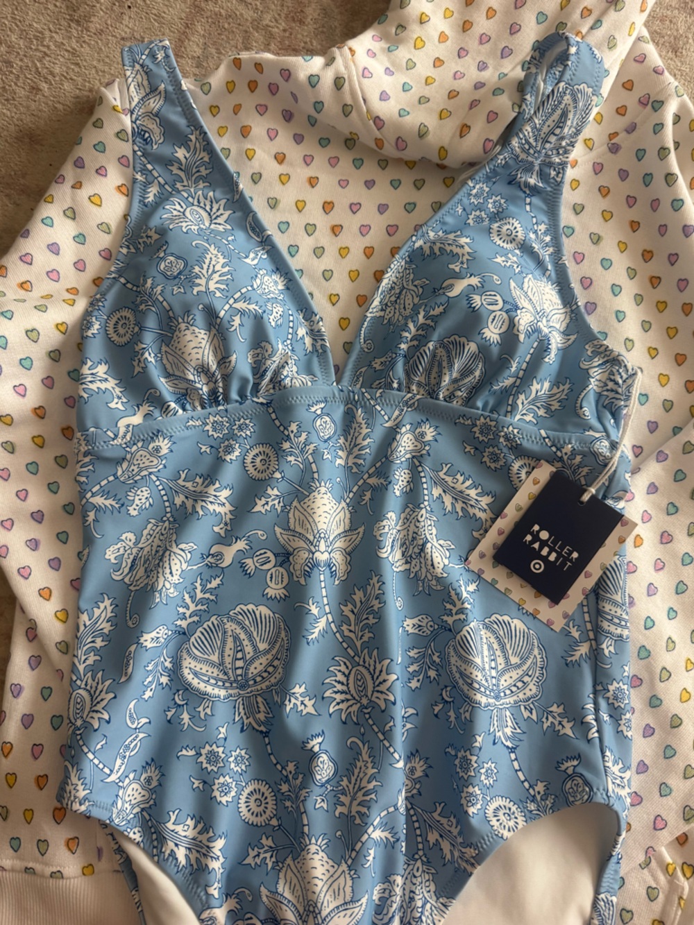 Target x roller rabbit Light Blue Floral One-Piece Swimsuit